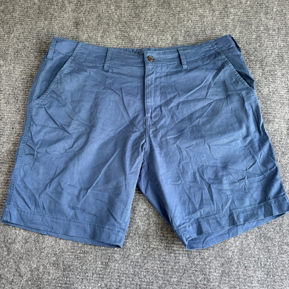 Lucky Brand Mens Blue Flat Front Chino Shorts Size 38 Casual Summer Lightweight